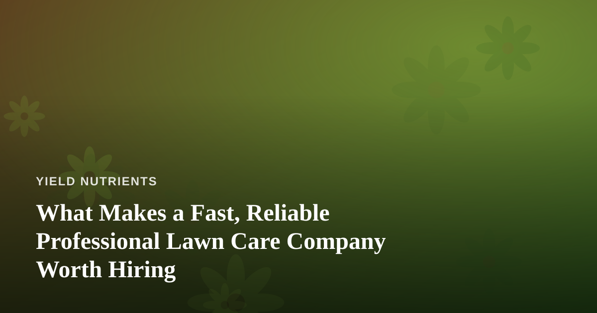What Makes a Fast, Reliable Professional Lawn Care Company Worth Hiring
