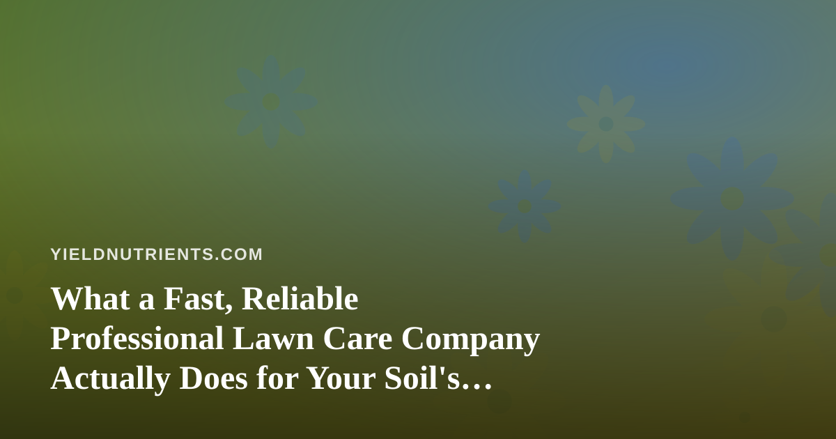 What a Fast, Reliable Professional Lawn Care Company Actually Does for Your Soil’s Nutrient Balance