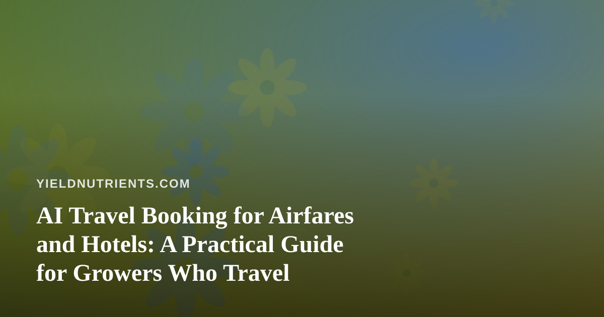 AI Travel Booking for Airfares and Hotels: A Practical Guide for Growers Who Travel