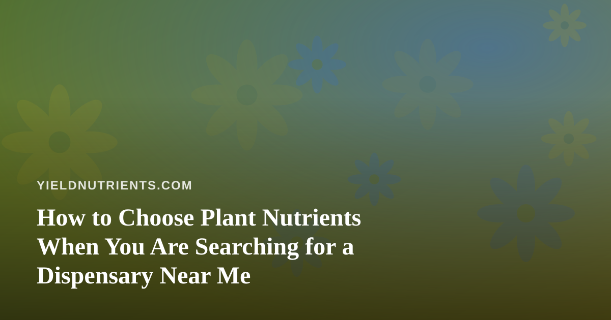 How to Choose Plant Nutrients When You Are Searching for a Dispensary Near Me